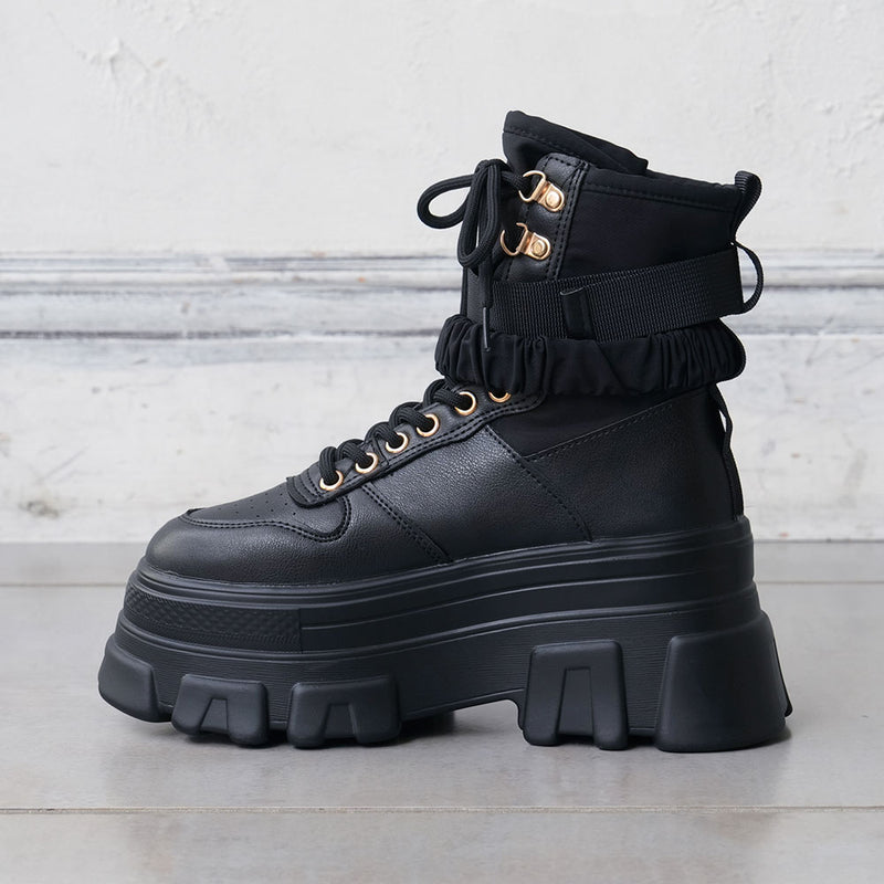 Y2K厚底レースアップショートブーツ【スニーカー】【大きいサイズ有