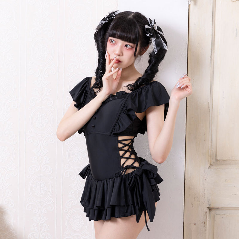 サイドレースアップワンピース水着 – レディースファッション通販の夢