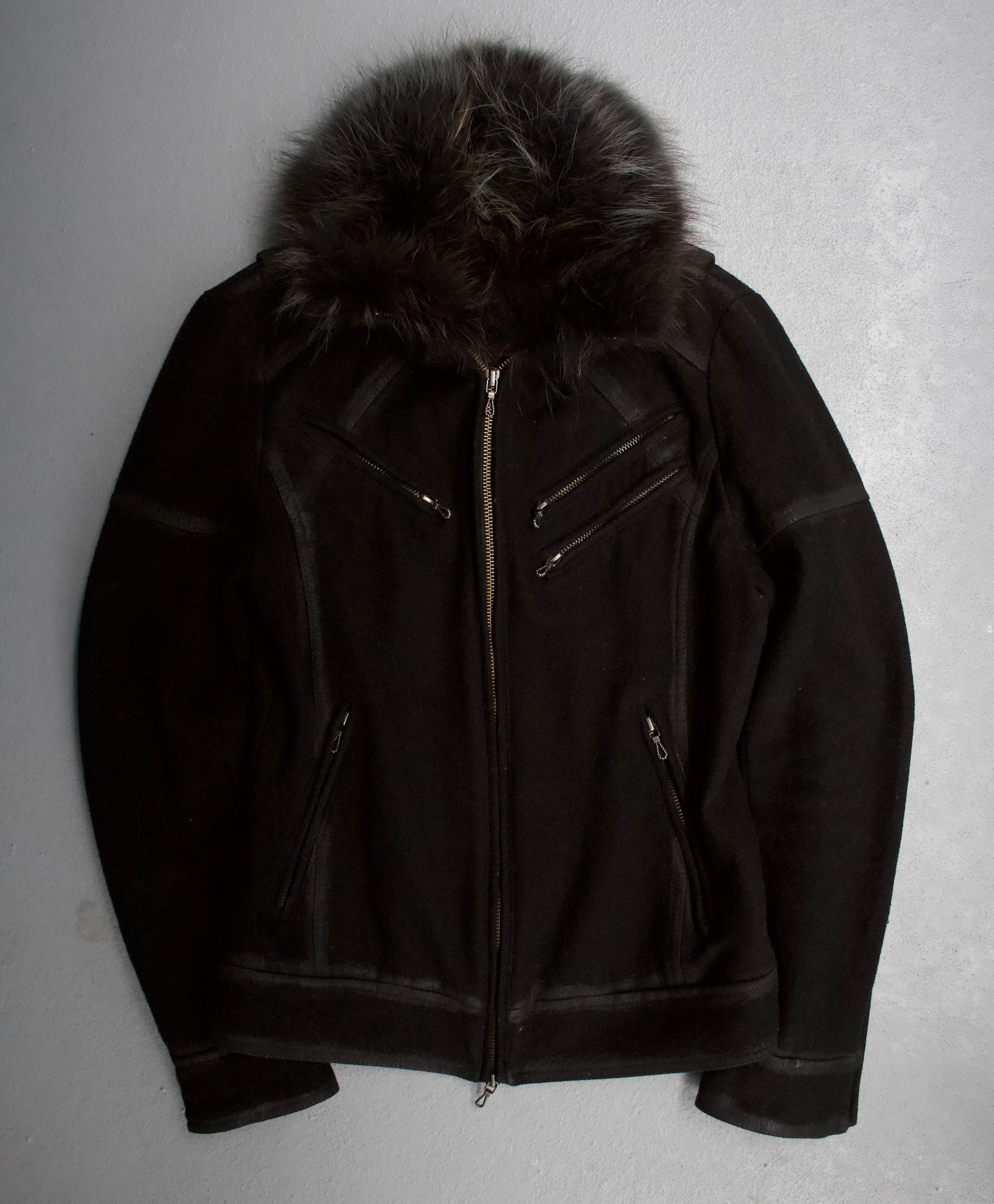 GOSTAR DE FUGA Early 00s Racoon Fur Wool Rider Jacket – DRIEW