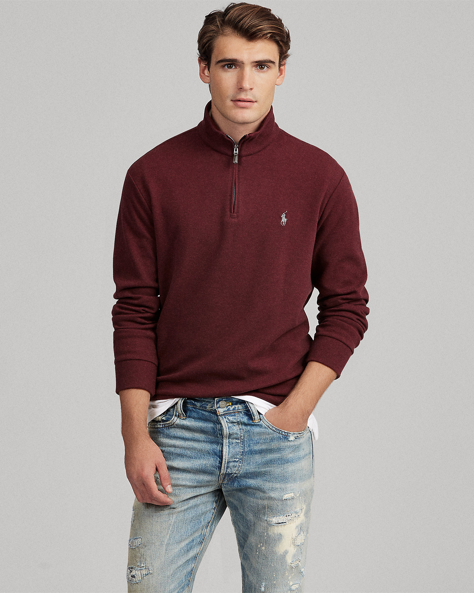 Double-Knit Half-Zip Pullover