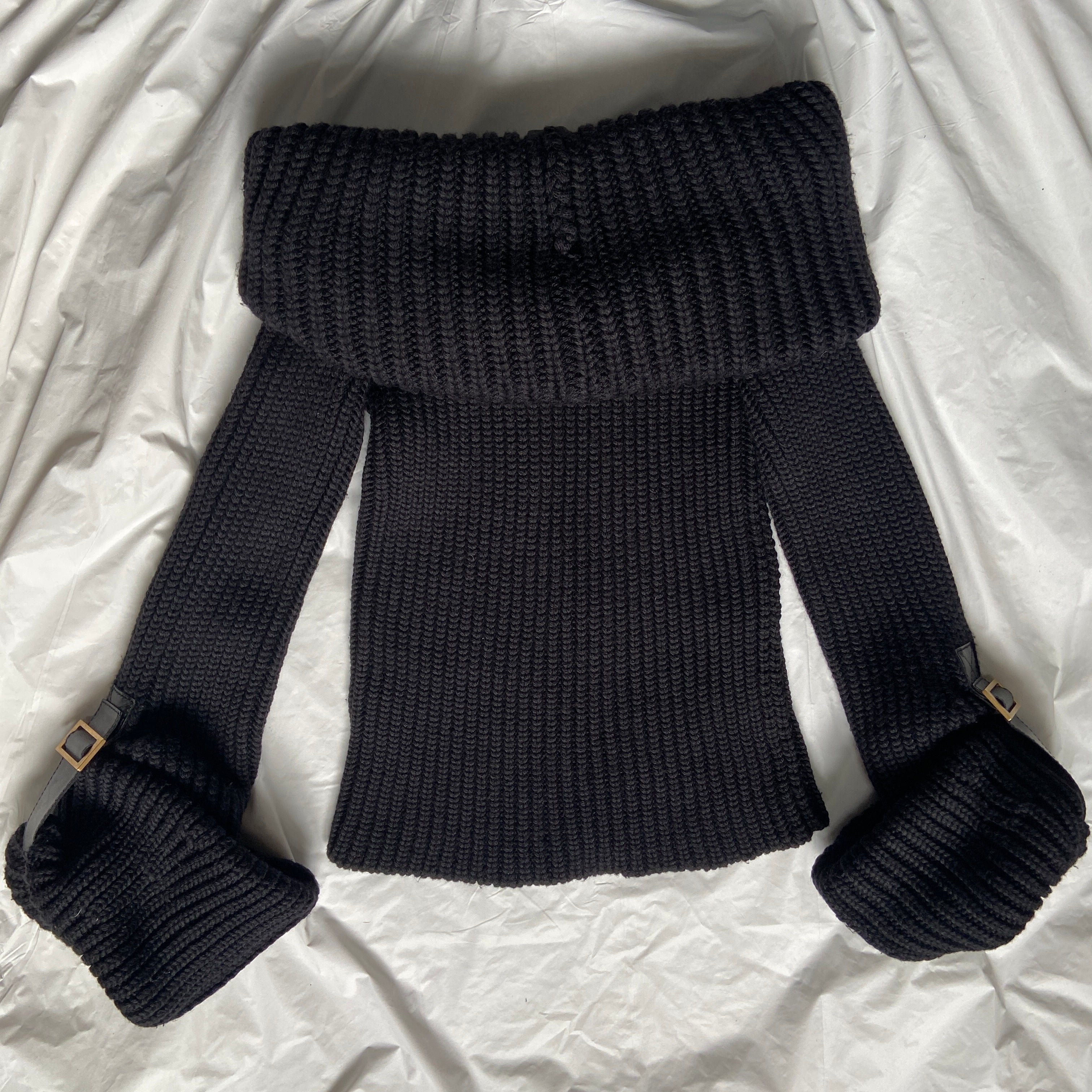 Gucci fall 2003 Tom chunky cropped knit turtleneck sweater – Dusty