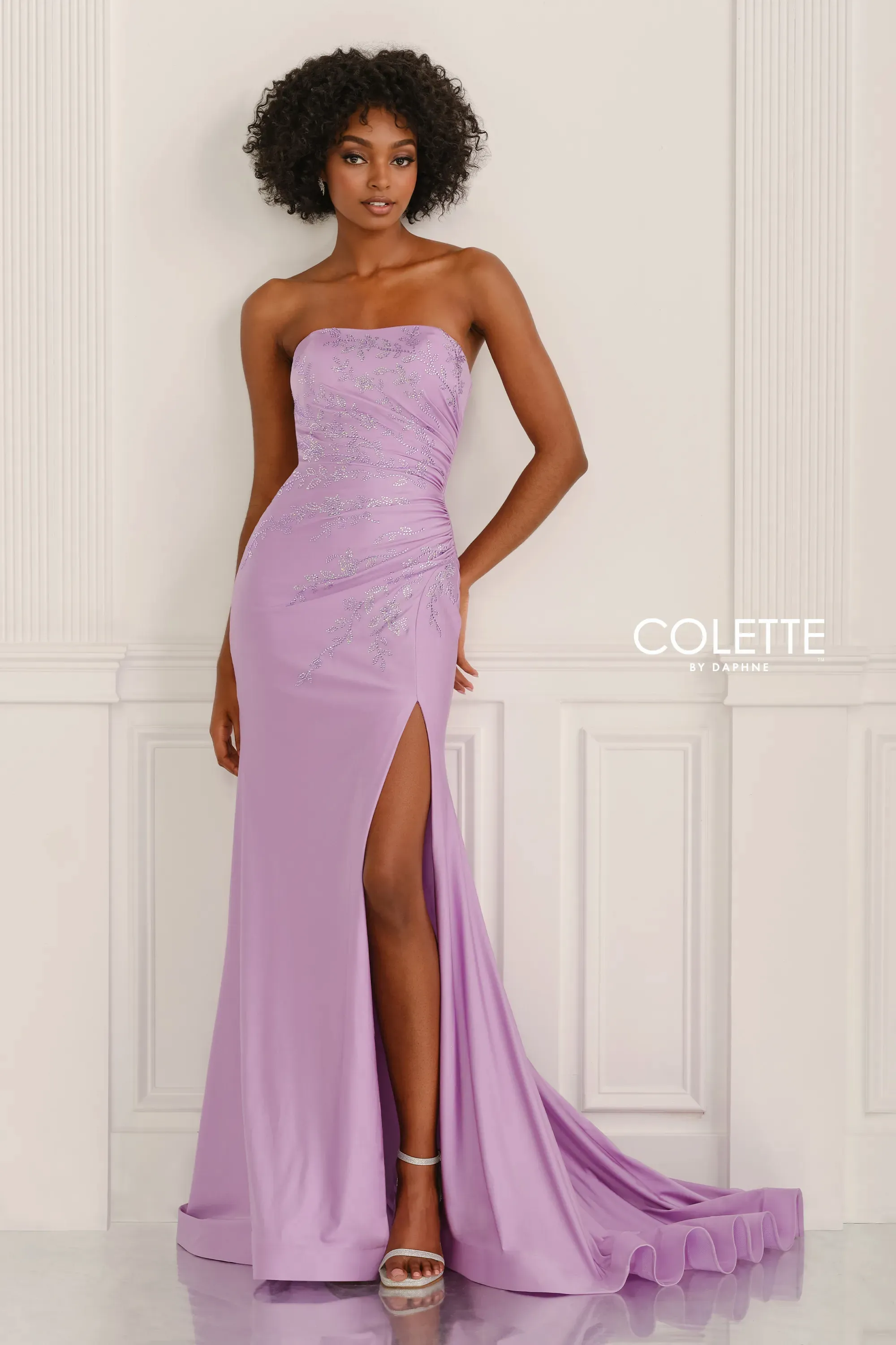 Strapless Mermaid Gown w/ Stone Accents & Ruching