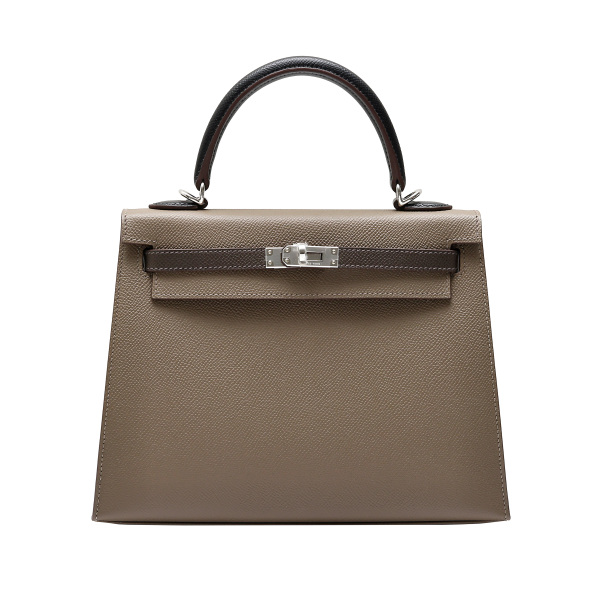 未使用] エルメス ケリー25 トゴ エトゥープ イエローゴールド金具 W