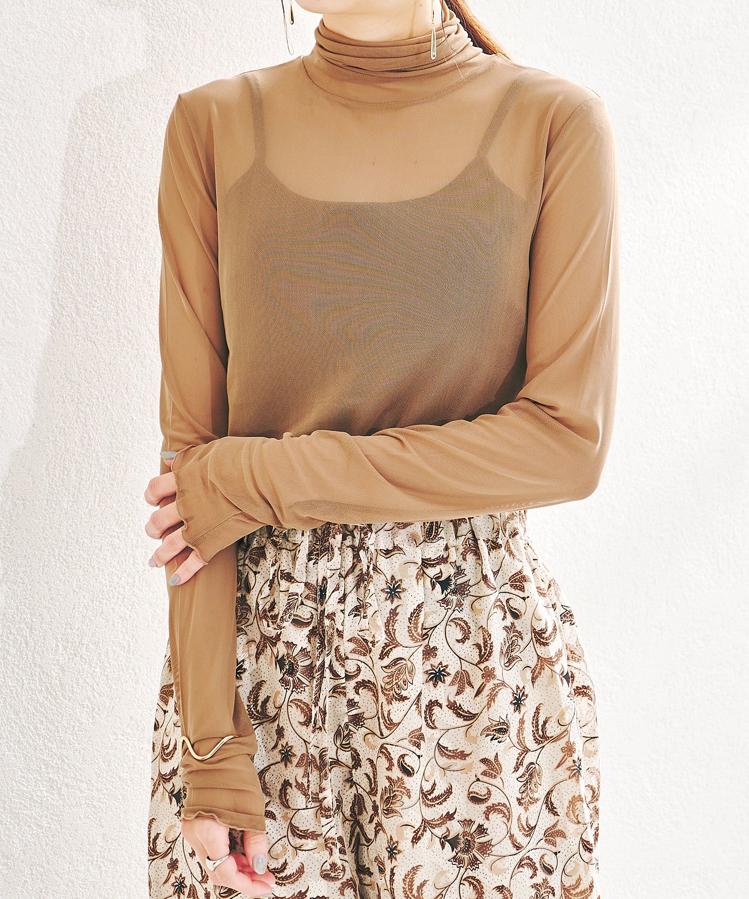 カラーシアーメッシュトップス/AC1291 – ORIENTALTRAFFIC