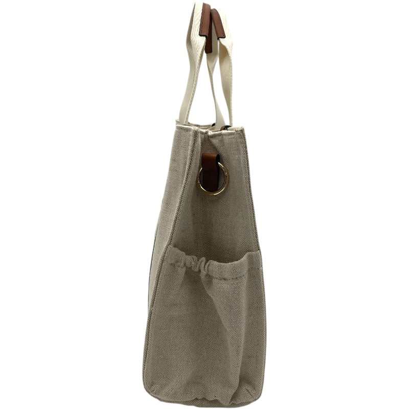 クロエ Chloe ロゴ マザーズバッグ アイボリー キャンバス・レザー