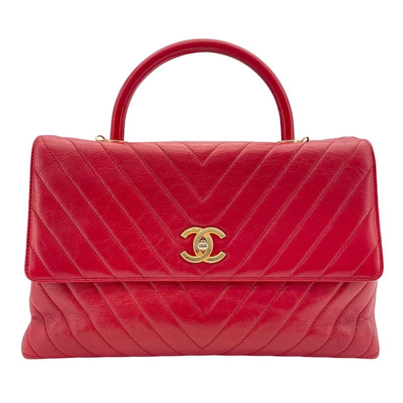 シャネル CHANEL ココハンドル29 Vステッチ A92991 23番台 レッド
