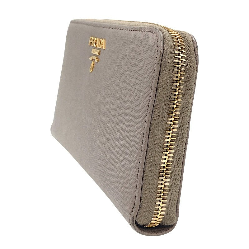 プラダ PRADA ロゴラウンドファスナー財布 1M506 グレー/GD金具