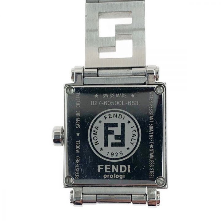 FENDI フェンディ スクエアフェイス 6000L 腕時計 ステンレススチール