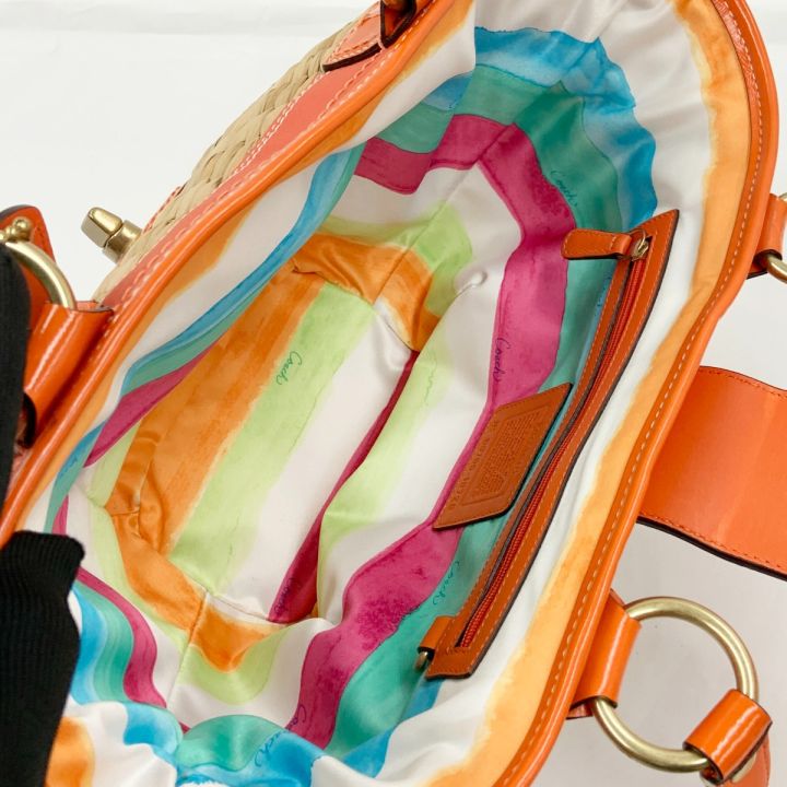 COACH コーチ ターンロック カゴバッグ トートバッグ 10728 オレンジ