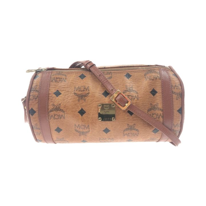 MCM エムシーエム ロゴグラム ショルダーバッグ 斜め掛け 筒型