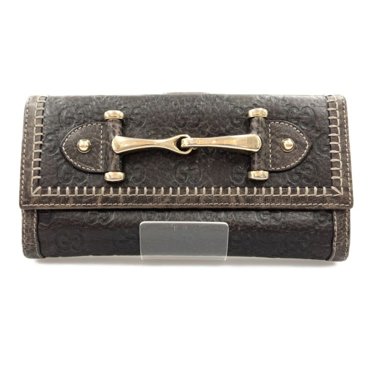 GUCCI グッチ シマライン ホースビット GG 長財布 224257 ダーク