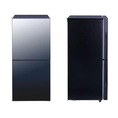 ツインバード(TWINBIRD) HR-GJ12B ブラック 2ドア冷凍冷蔵庫 ミラー