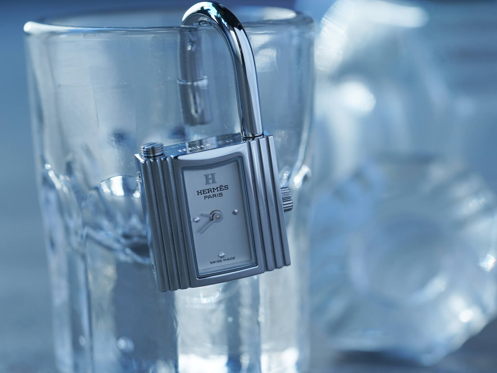 エルメス/ケリーウォッチクロシェットネックレス/シルバ―ダイヤル