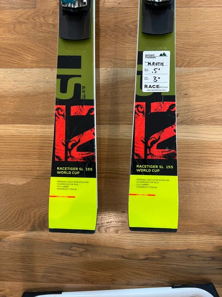 Volkl 155 cm Unisex Racetiger SL Skis With Bindings | SidelineSwap