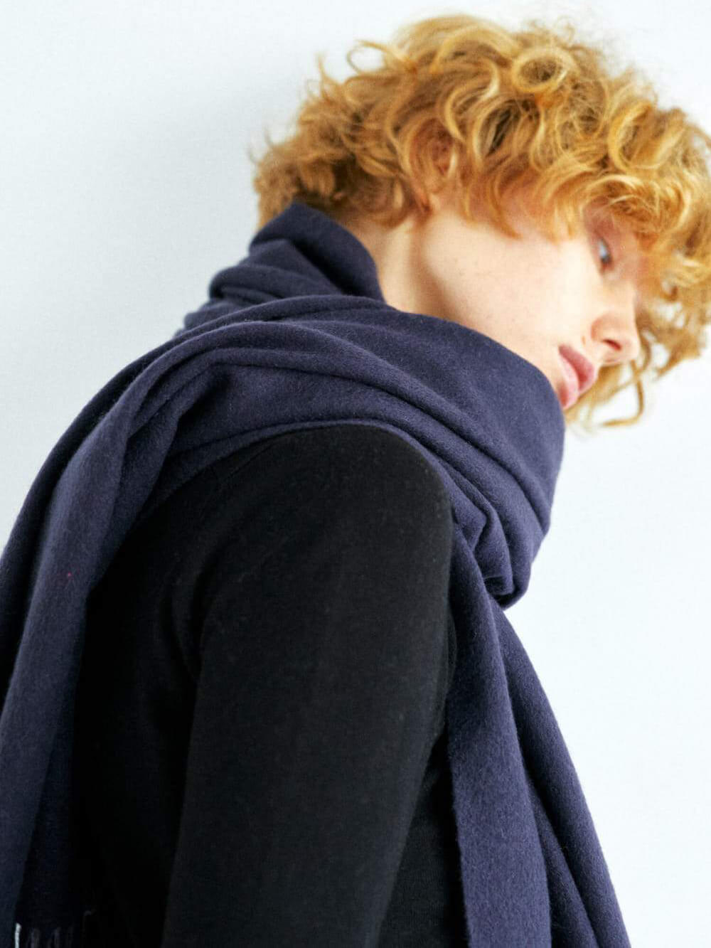 カシミヤストール ダークネイビー | EDWARD BROWN(エドワードブラウン