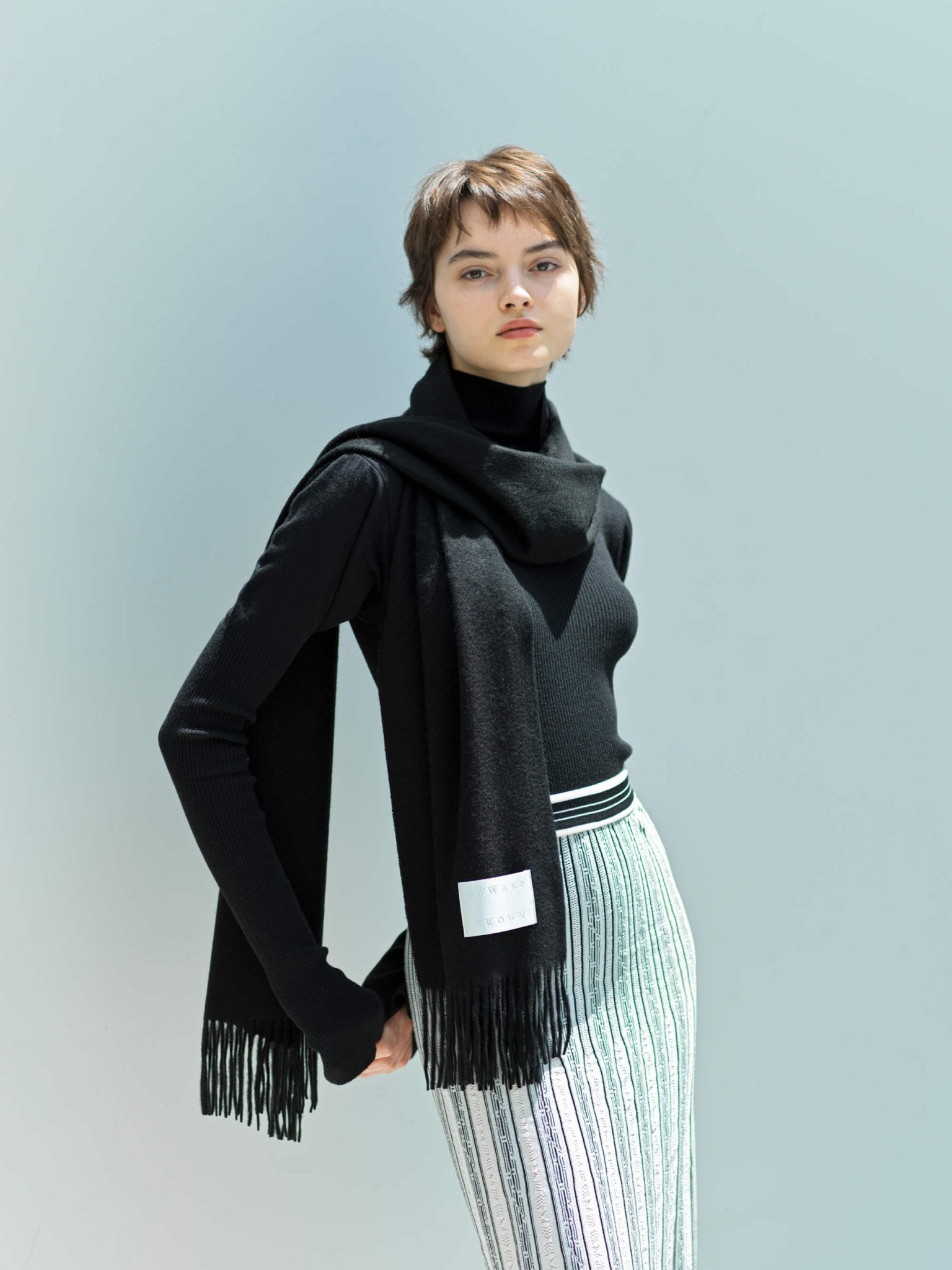 カシミヤスマフラー ブラック | EDWARD BROWN(エドワードブラウン)公式