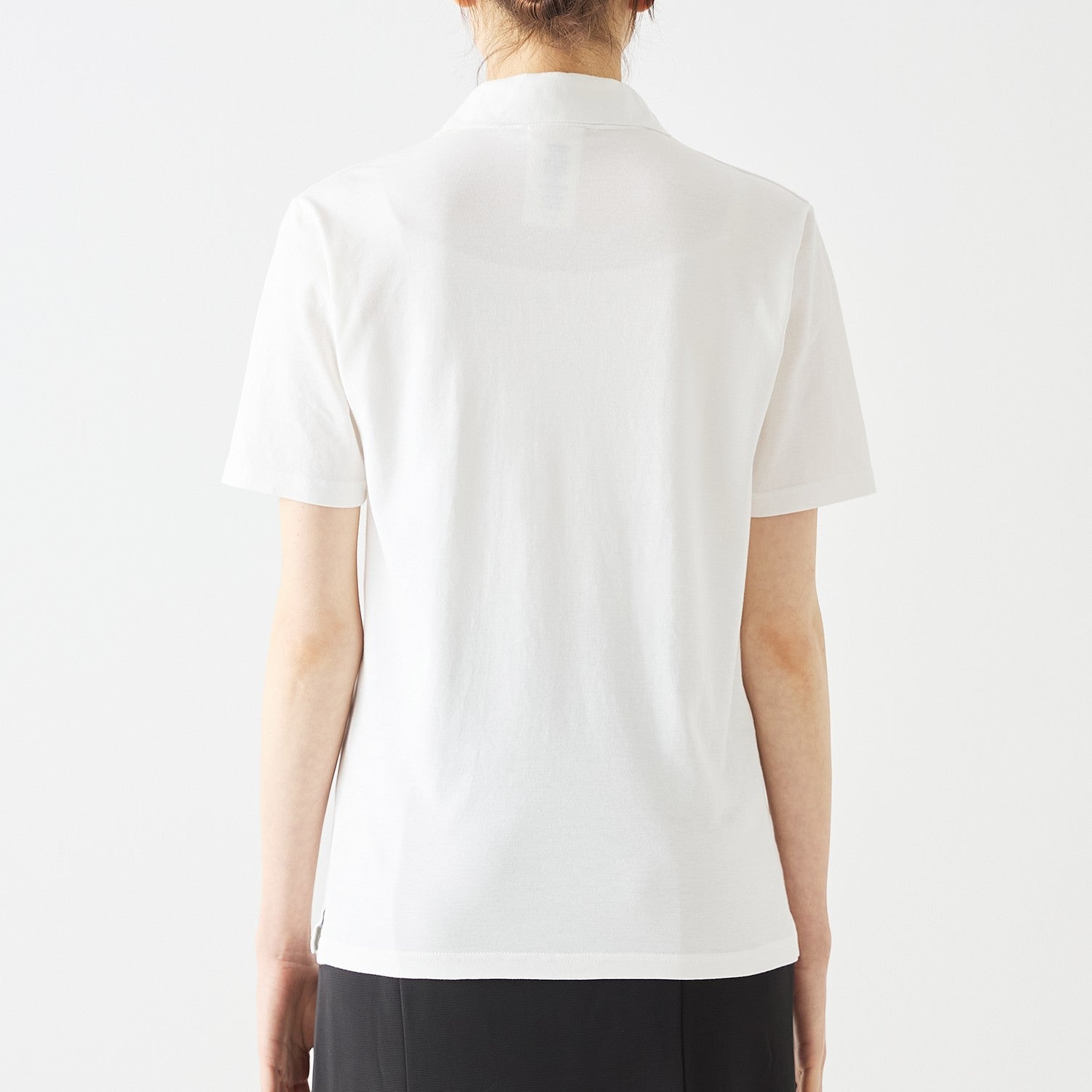 WOMENS ベーシック 半袖 ポロシャツ WHITE | 高級無地Tシャツ専門店