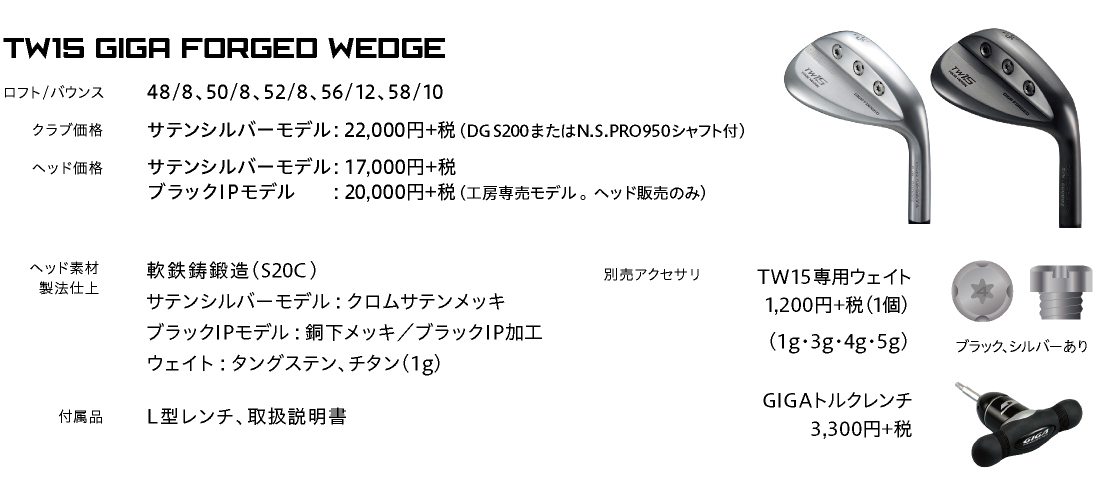 TW15 GIGA forged Wedge − TW15ウェッジ − | EON SPORTS