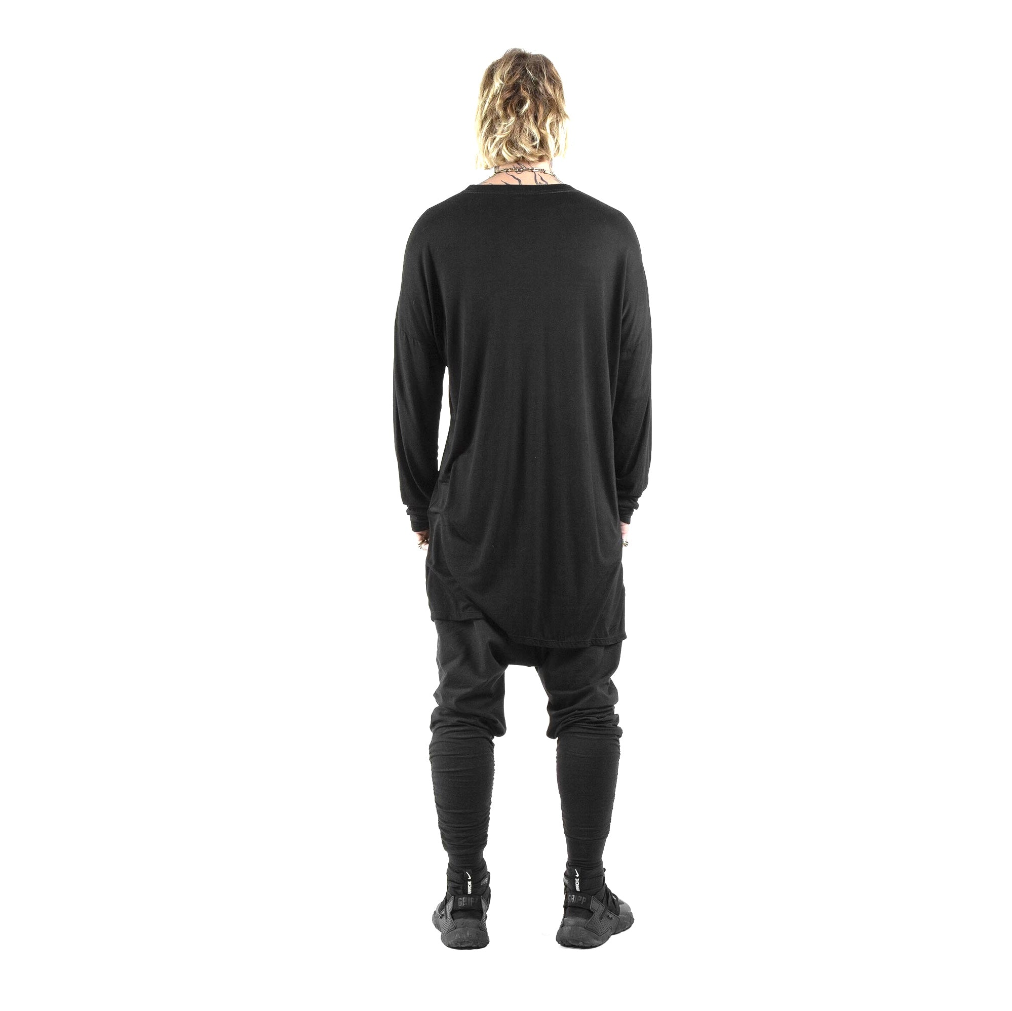 eleven44 Unisex Organic Cotton Long Sleeve T-Shirt in Black