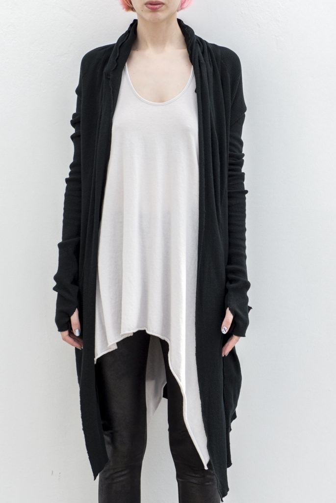 L.G.B. long draping cardigan 9801GYF | Elixirgallery
