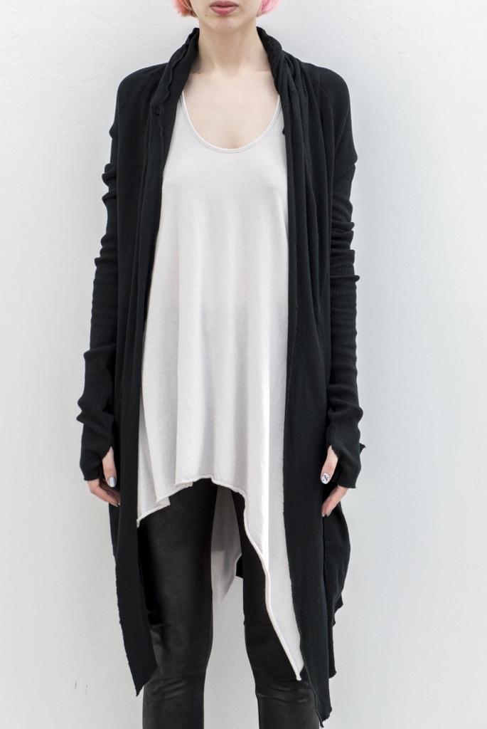 L.G.B. long draping cardigan 9801GYF | Elixirgallery