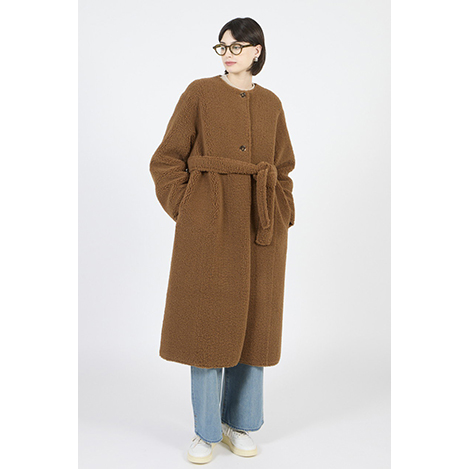 LIGNAGGIO(リナージオ)｜ラム風 ボアタイプコート/キャメル の通販