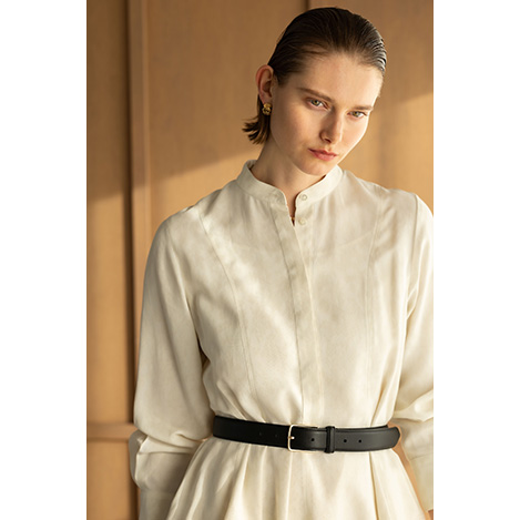 ebure(エブール)｜マイクロタフタ イージーギャザースカート/ダーク