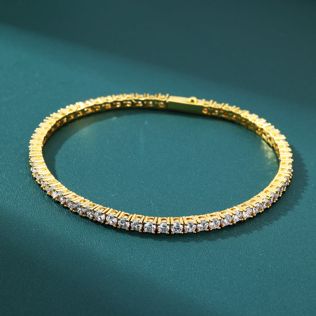 Tennis Chain Set 3mm - 18K Gold (ネックレス&ブレスレット) – EMPIRE