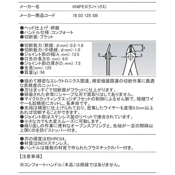 日本正規品 クニペックス スーパーニッパー (SB) (7803-125SB