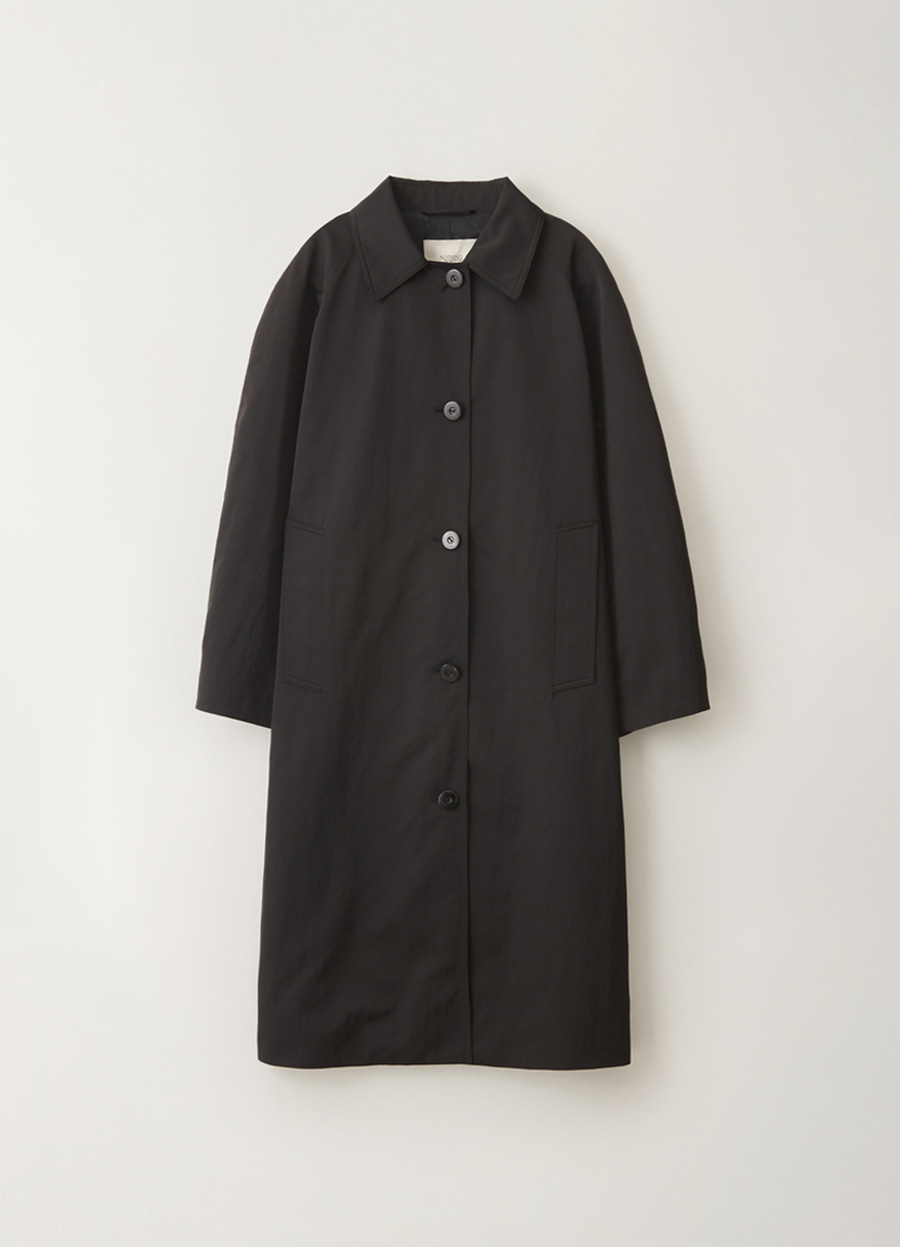 Nylon volume balmacaan trench (Black) - Nothing written