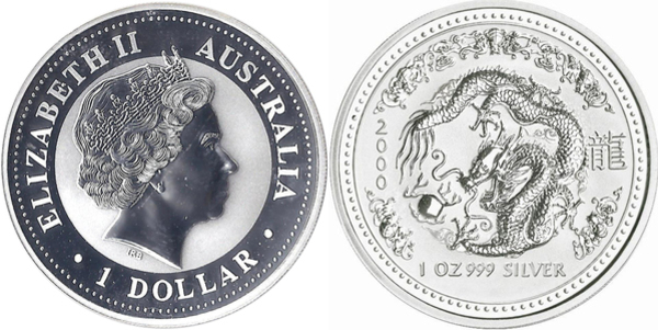 1 Dollar - Elizabeth II (4th Portrait - Year of the Dragon