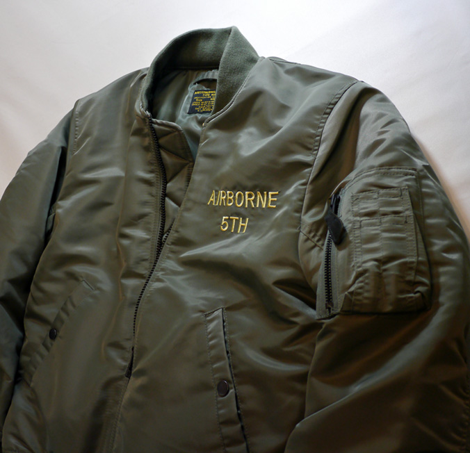 HOUSTON 刺繍 MA-1 FLIGHT JACKET 50431 SAGE