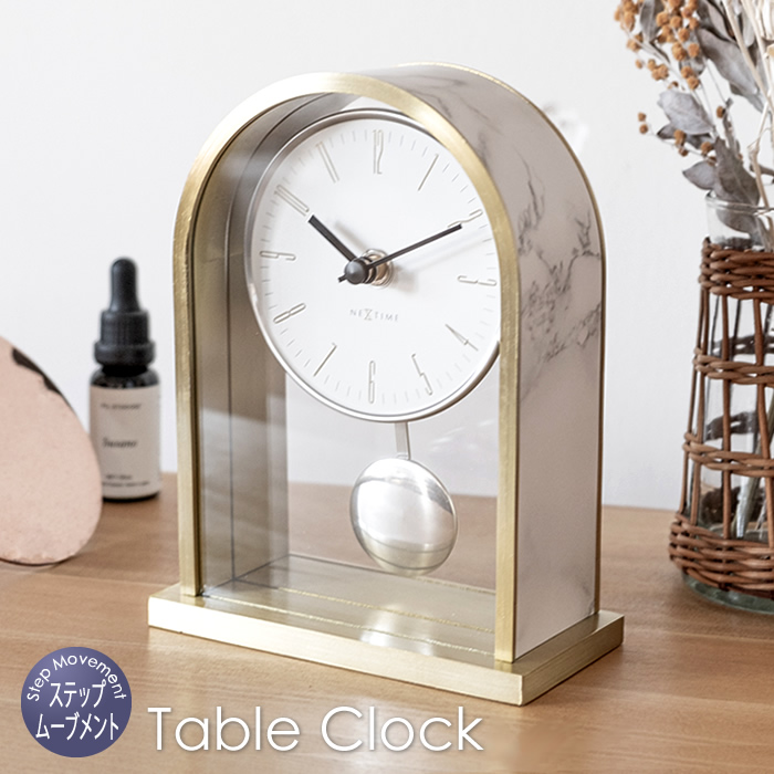 振り子時計 置き時計 NEXTIME ネクスタイム マーブル ペンデュラム NXT