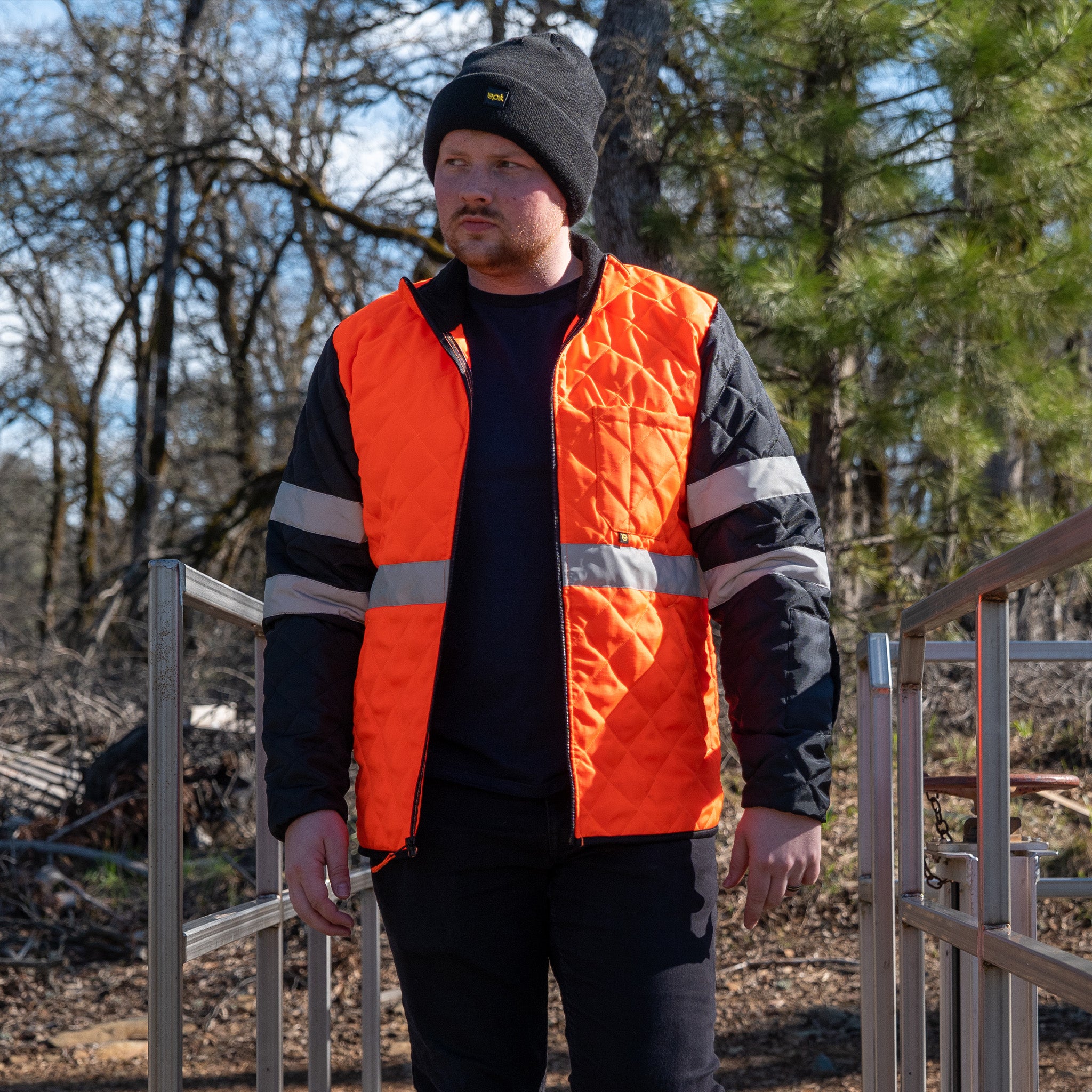 Agile Jacket - Quilted Hi Vis Orange Outerwear – Epik Workwear