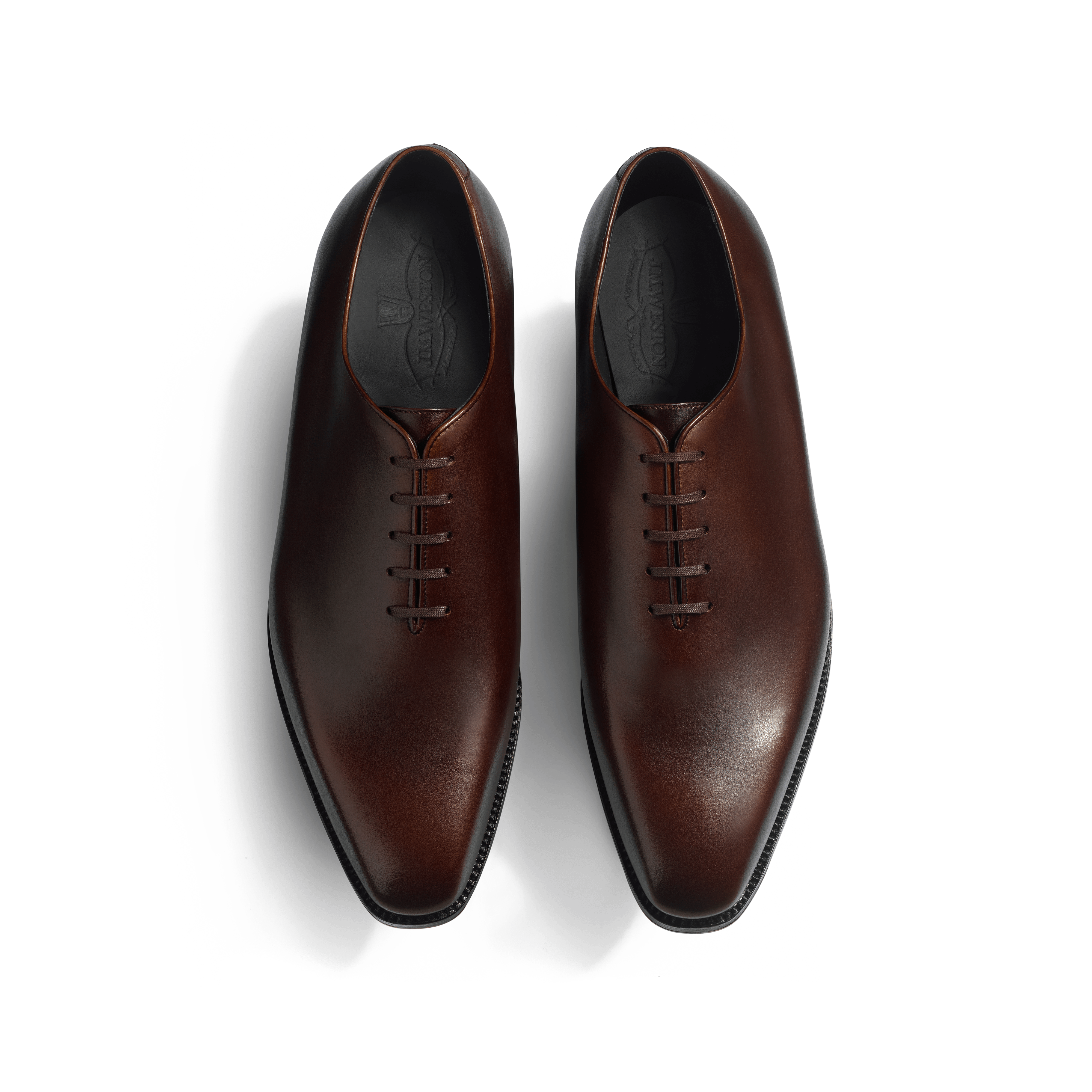 Men's Dark brown calf leather with shades Fusain one cut oxford