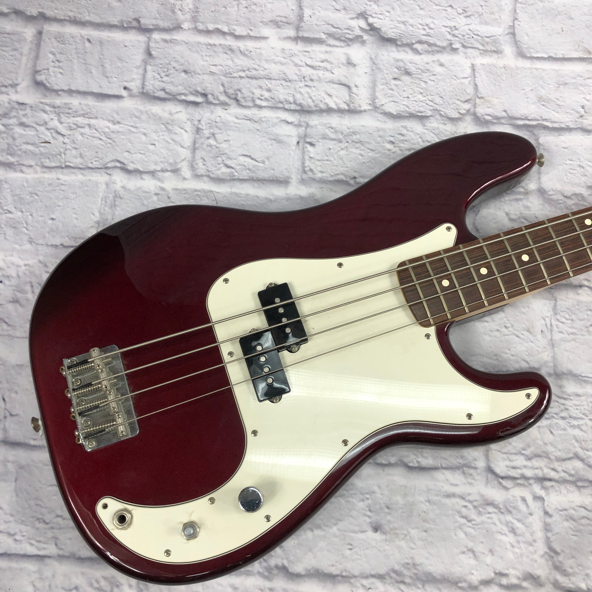 Fender 2004 Red Mexican 4 String Precision Bass - Evolution Music