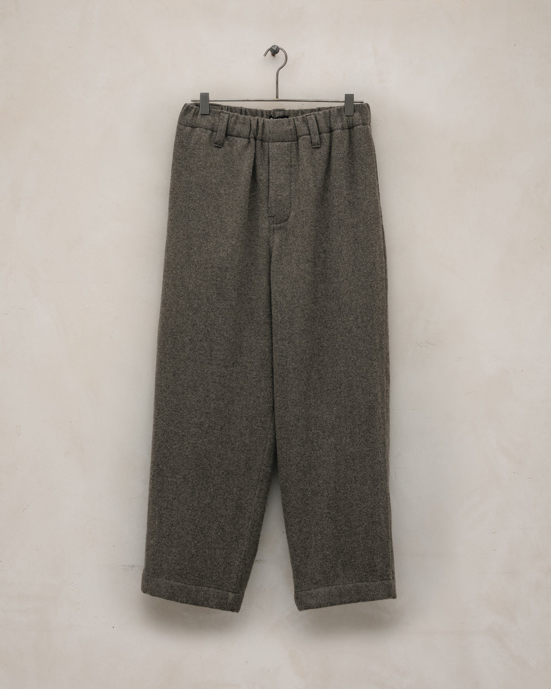Elastic Pant - Brushed Cashmere/Wool Flannel, Mid-Grey – evan kinori