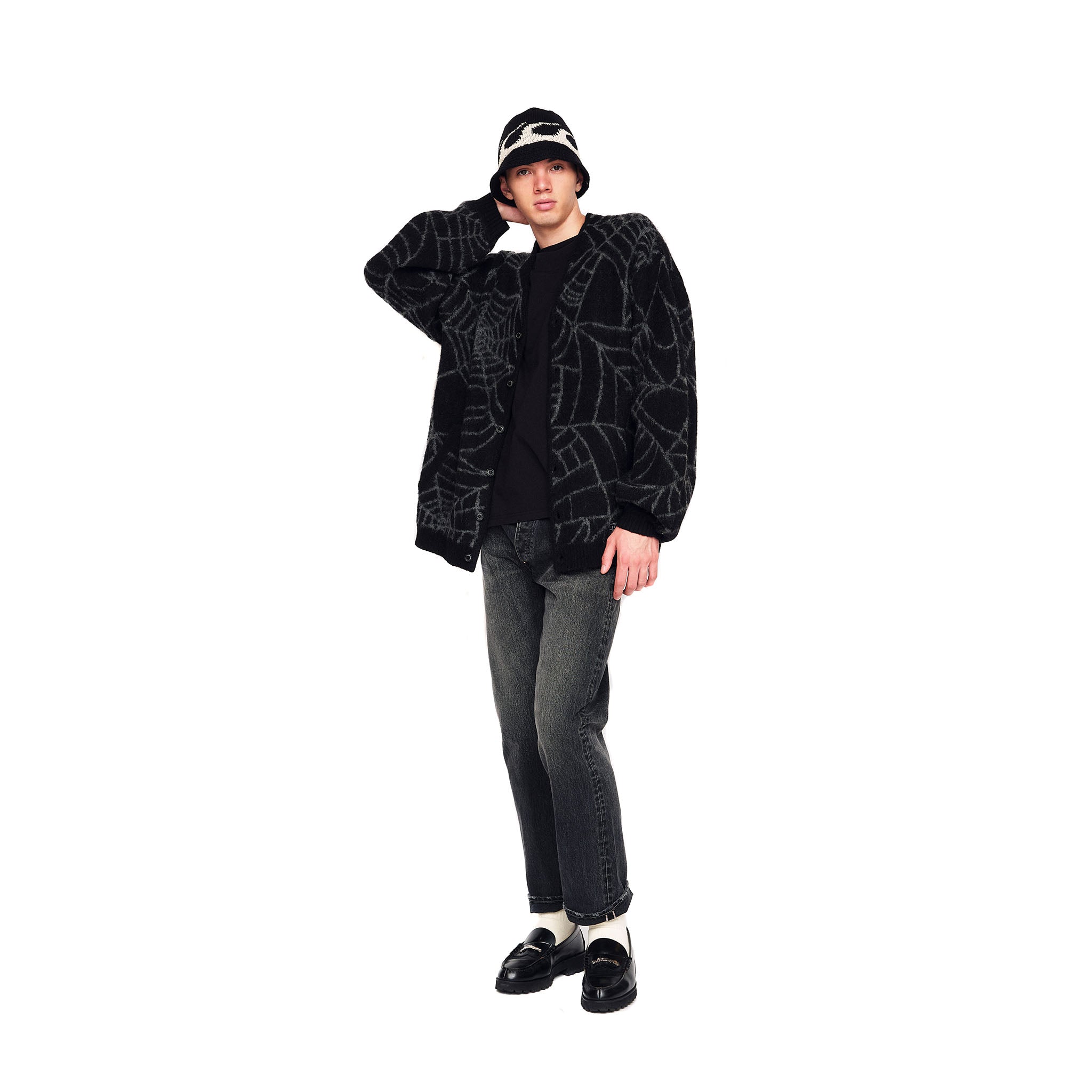 EVILACT SPIDER KNIT CARDIGAN | EVILACT (イーブルアクト）Official