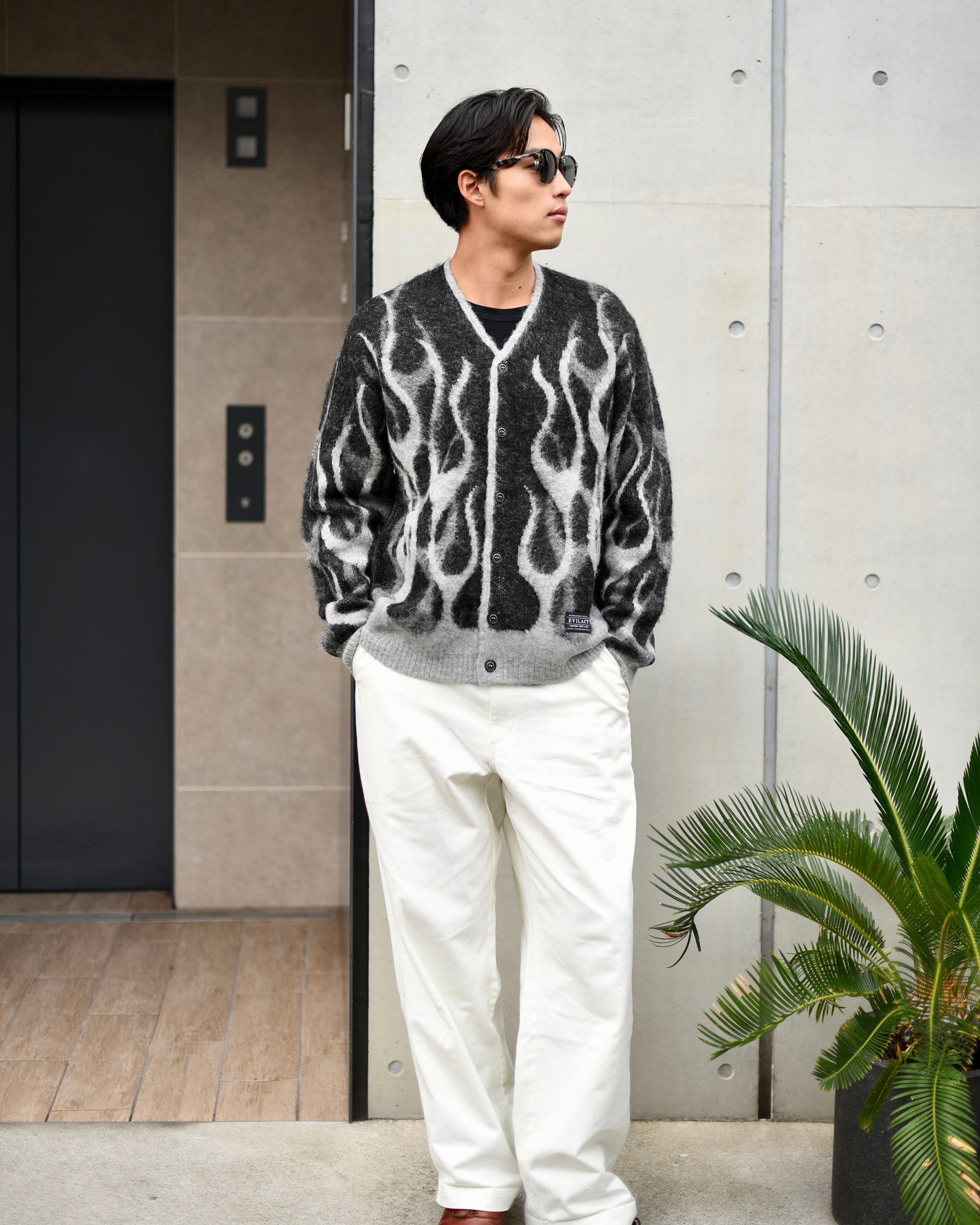 EVILACT FLAMES MOHAIR CARDIGAN blue | EVILACT (イーブルアクト