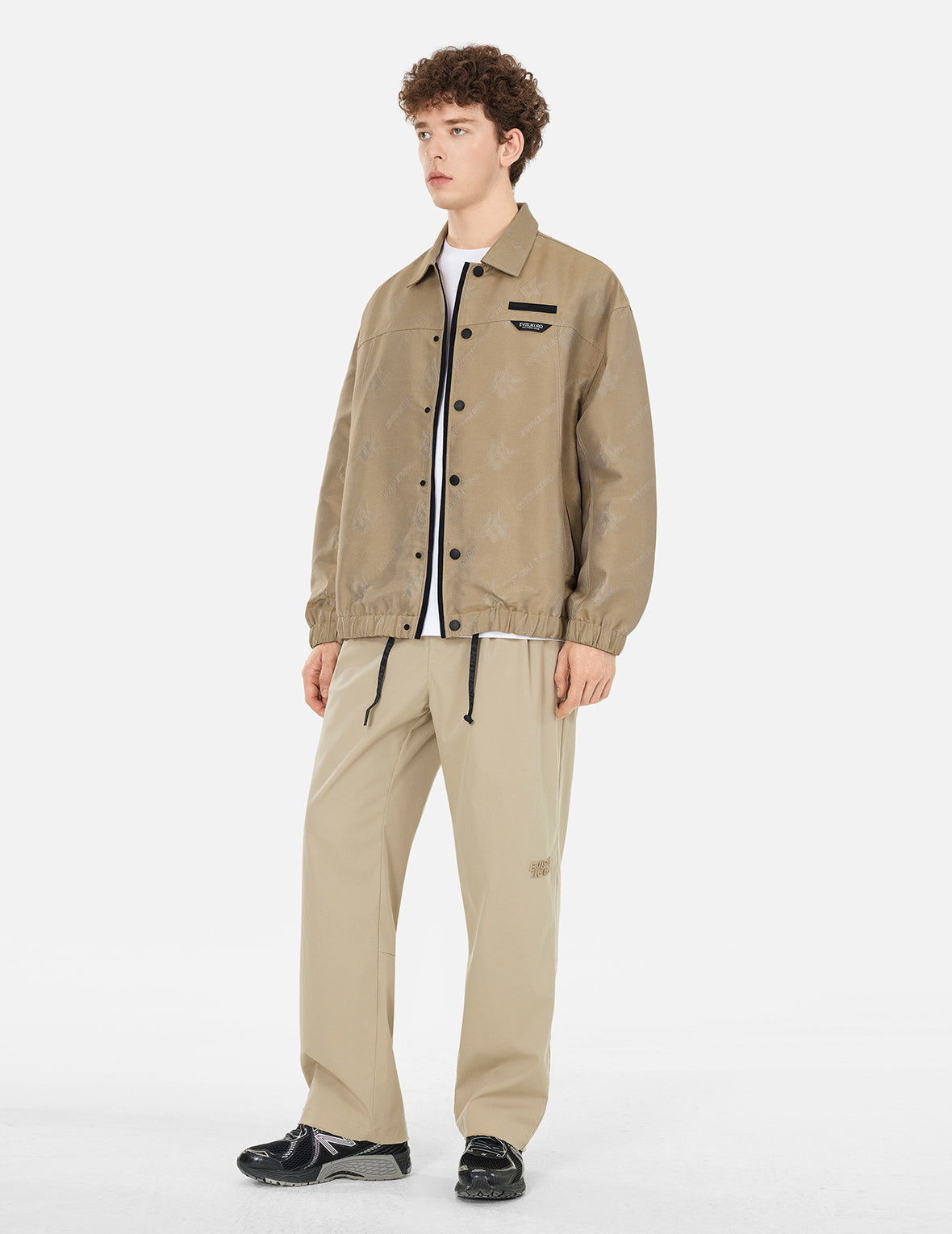 モノグラムロゴジャカードオーバーサイズコーチジャケット – EVISU