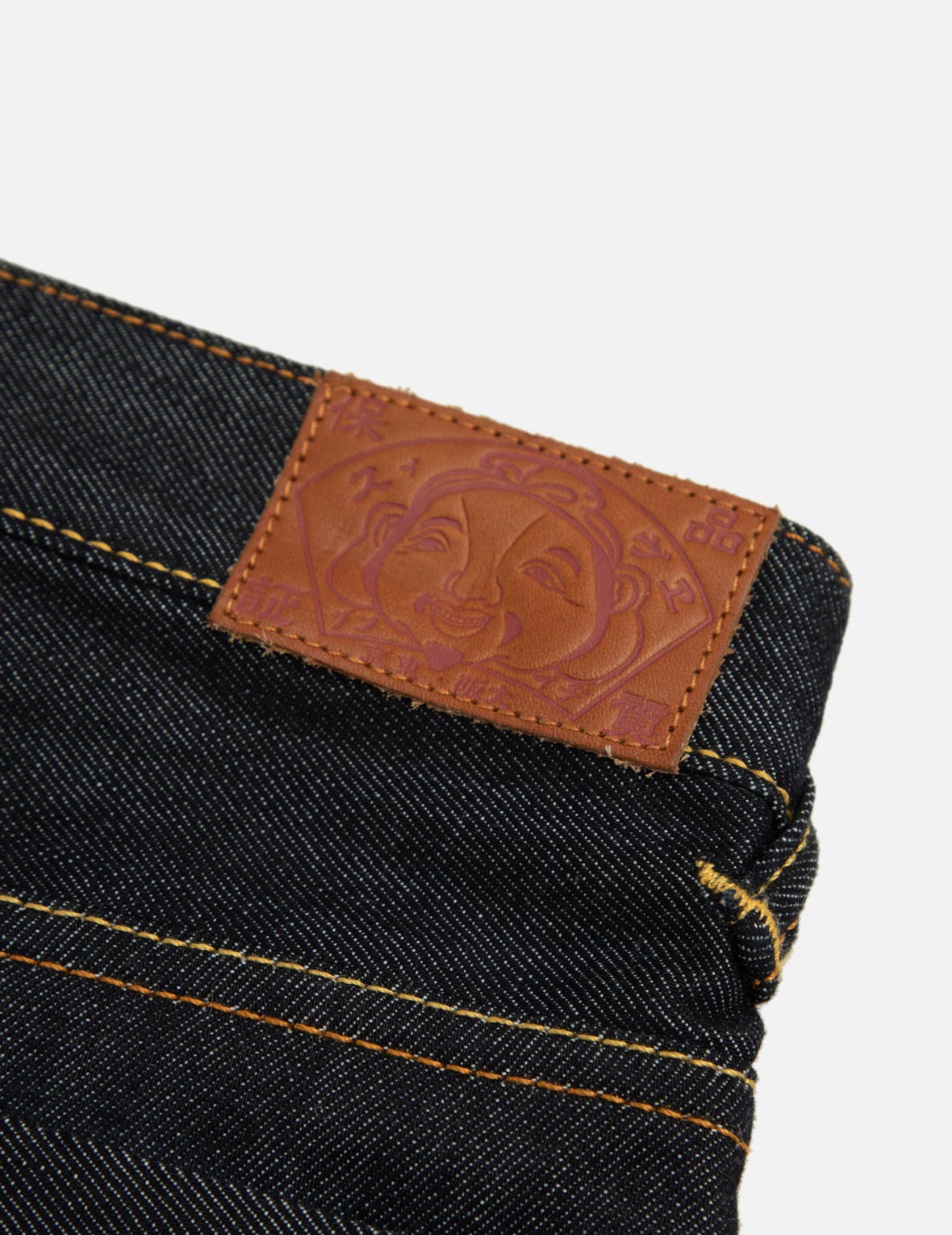ラインストーン付き箔プリント大黒ワイドレッグジーンズ – EVISU
