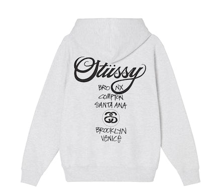 Stussy World Tour Zip Hoodie Mens - Hooded Sweatshirt – Exodus