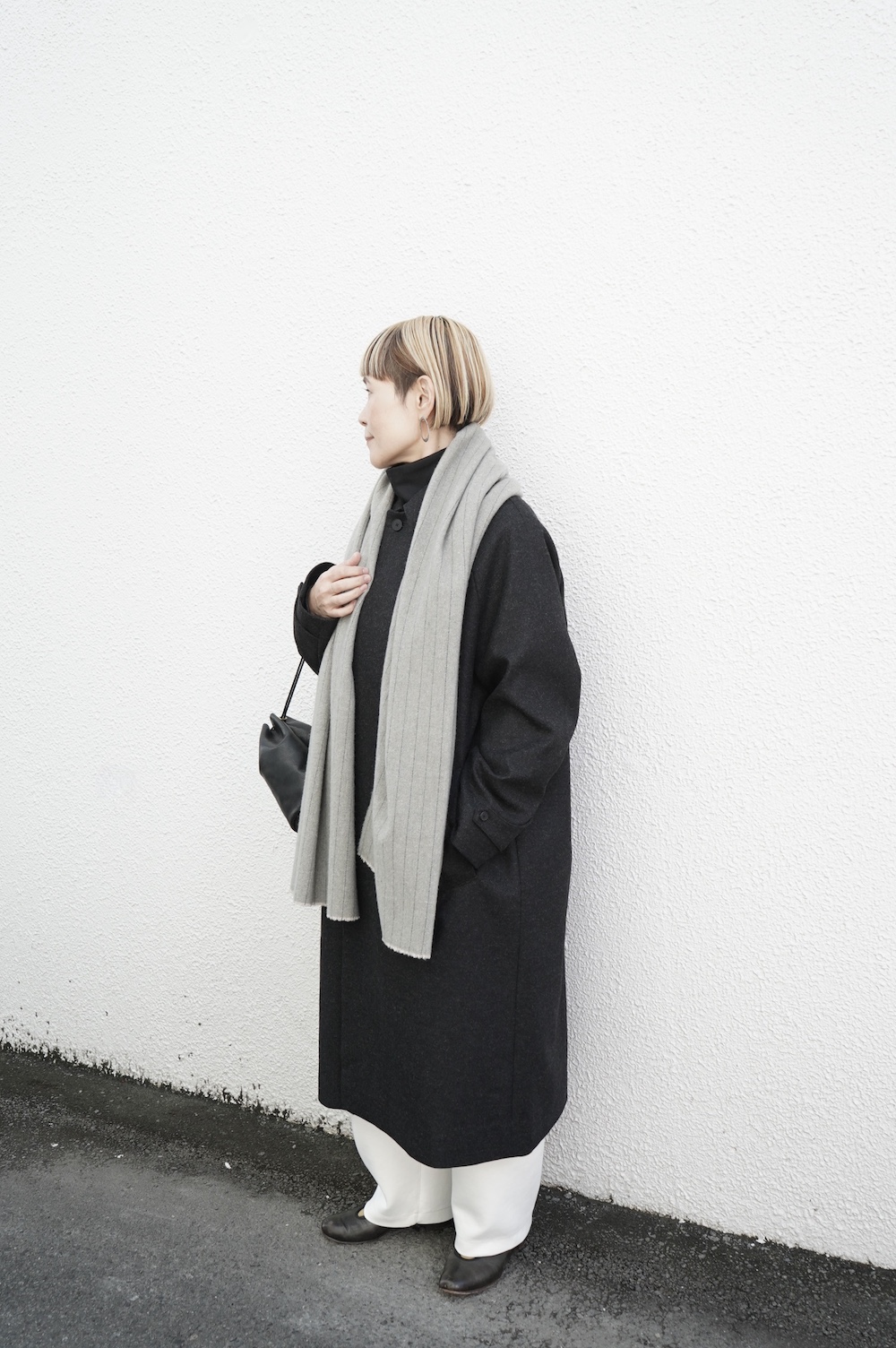 NO CONTROL AIR ウールスタンダードフラノ ステンカラーコート annabelle