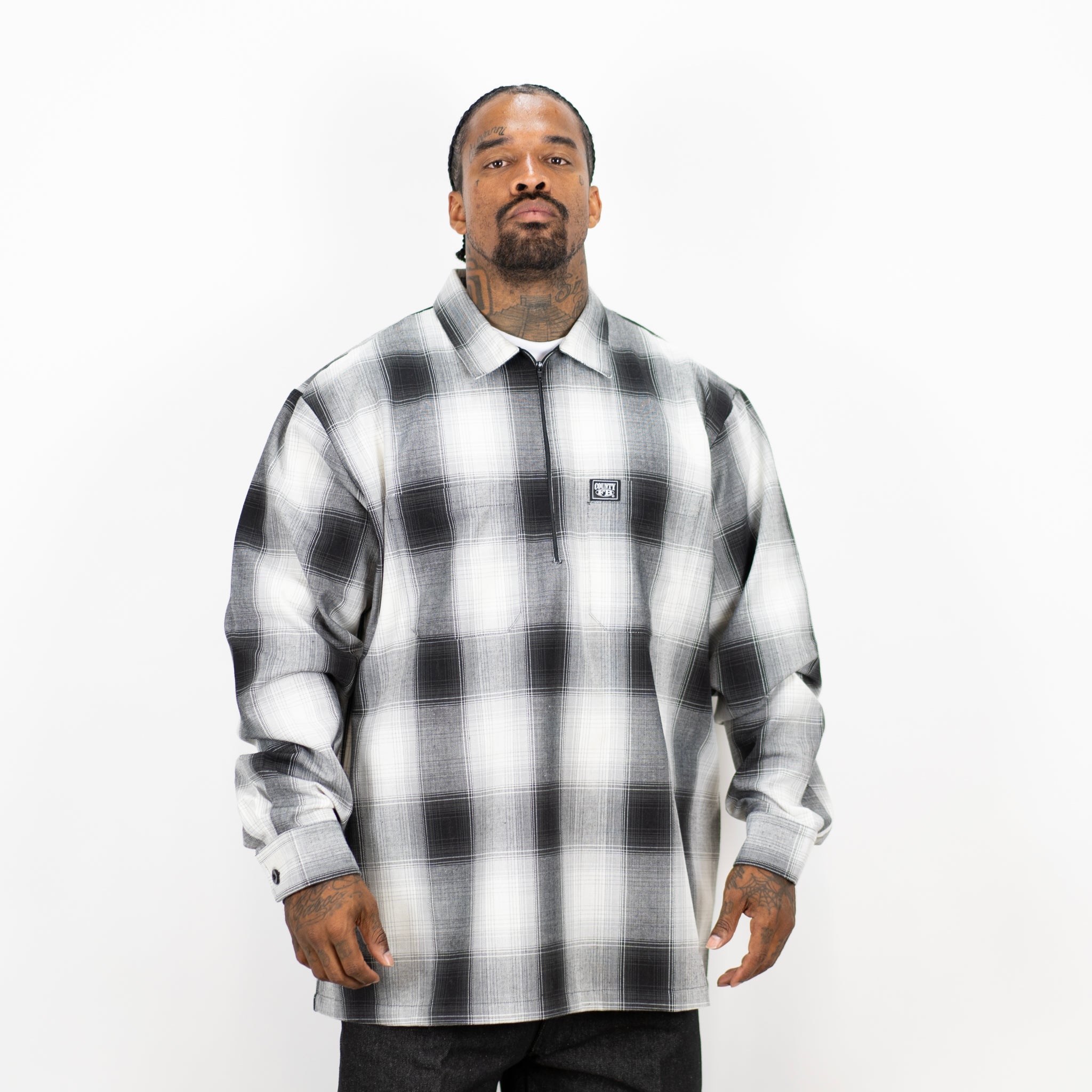 FB County Long Sleeve Checker Zip Shirt – FB County Wholesale