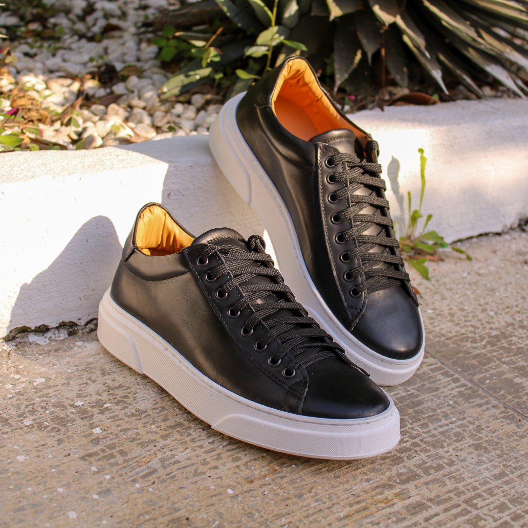 Sneakers Londra in Pelle Nera – FDL Calzature