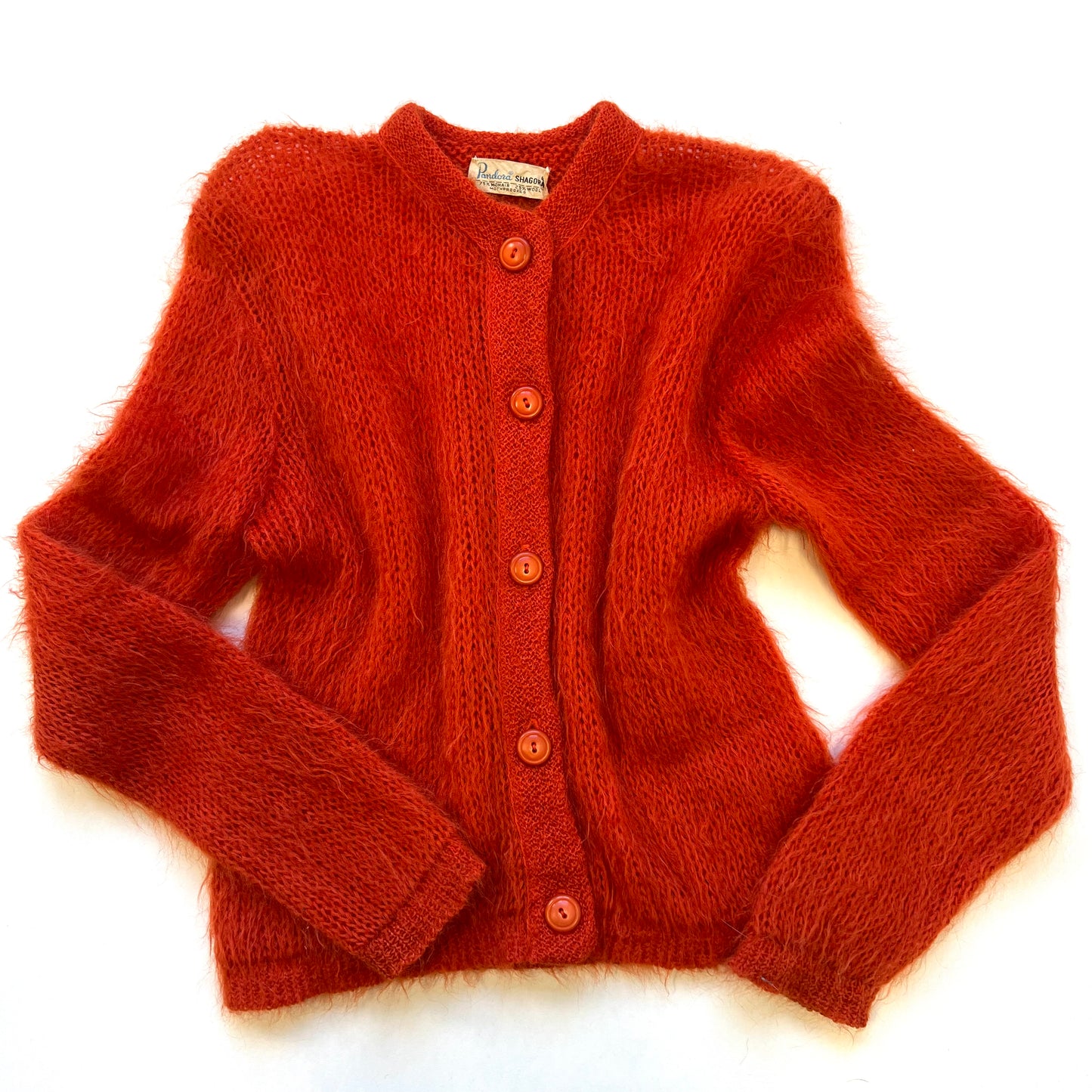 1960s Red Mohair Cardigan | Pandora Shagora – Female Hysteria Vintage