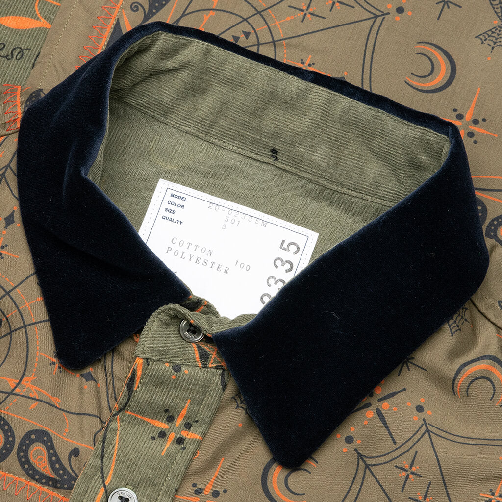 Sacai x Dr. Woo L/S バンダナ プリント シャツ - カーキ – Feature