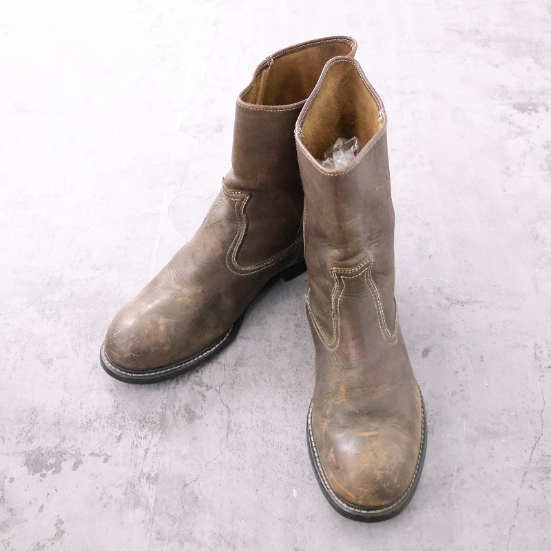 ワークブーツ エンジニアブーツ レザーブーツ 茶色 ブラウン