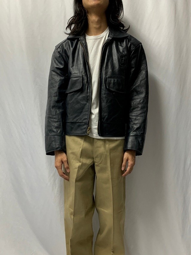80年代 80s アメリカ製 黒 ブラック 革ジャン 本革 | ビンテージ古着屋