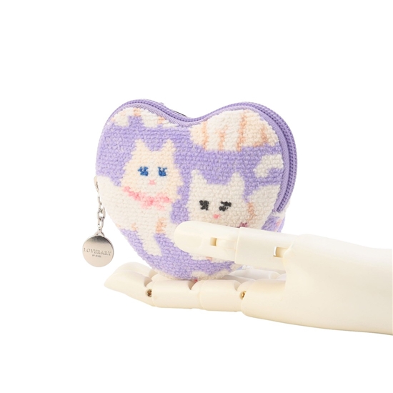 モフモフネコチャン ハート型ポーチ L/MNC-260284（WEB限定）(ペール